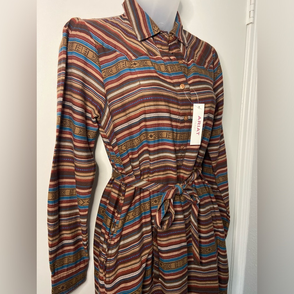 Ariat Sedona Cotton Shirtdress Jacquard Stripe Size S NWT!